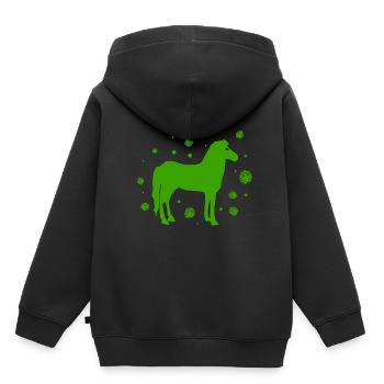 Pferd - Reiten - Reitsport - Hengst -Ross - Kinder Premium Organic Hoodie - Schwarz - Hinten - AI Model Kid Male (0cm)