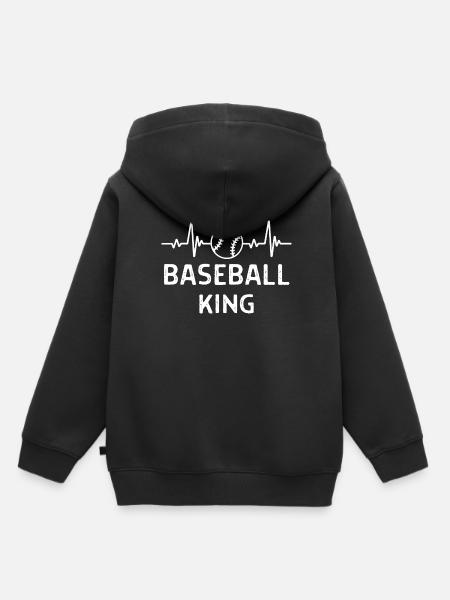 Baseball Spieler Baseball Sprüche Geschenk - Kinder Premium Organic Hoodie - Schwarz