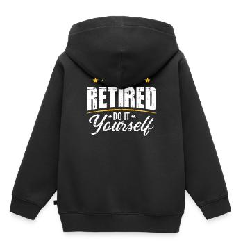 Rente - Kinder Premium Organic Hoodie - Schwarz - Hinten - AI Model Kid Male (0cm)