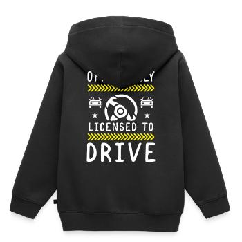 L’auto-école a réussi les automobilistes - Sweat Premium à capuche enfant bio - noir - Dos - AI Model Kid Male (0cm)