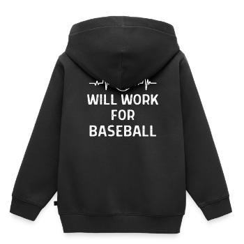 Baseball Spieler Baseball Sprüche Geschenk - Kinder Premium Organic Hoodie - Schwarz - Hinten - AI Model Kid Male (0cm)