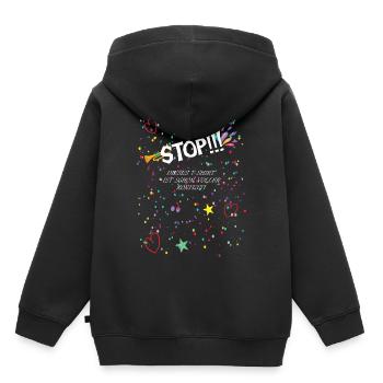 Kölle Fasching Karneval Konfetti Kostüm - Kinder Premium Organic Hoodie - Schwarz - Hinten - AI Model Kid Male (0cm)