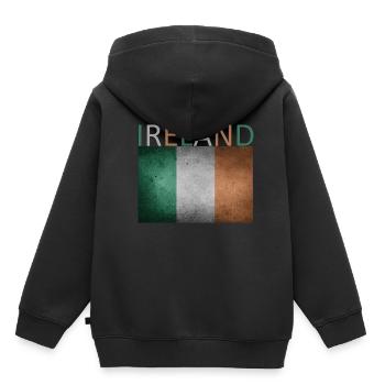 Drapeau irlandais - art design - Sweat Premium à capuche enfant bio - noir - Dos - AI Model Kid Male (0cm)