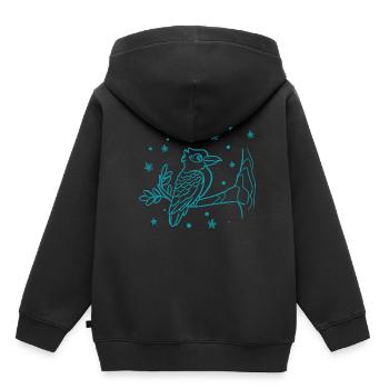 Oiseau - Mouches - Conservation de la nature Amoureux des animaux - Zoo - Sweat Premium à capuche enfant bio - noir - Dos - AI Model Kid Male (0cm)