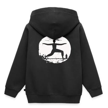 Yoga - Relax Qualité de vie - Sweat Premium à capuche enfant bio - noir - Dos - AI Model Kid Male (0cm)