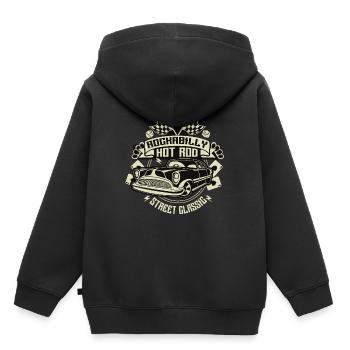 Rockabilly Hot Rod - Kinder Premium Organic Hoodie - Schwarz - Hinten - AI Model Kid Male (0cm)