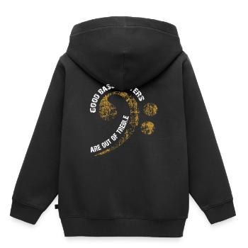 bassschlüssel mit Spruch - Kinder Premium Organic Hoodie - Schwarz - Hinten - AI Model Kid Male (0cm)