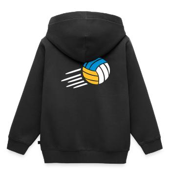 Beach-volley - Sweat Premium à capuche enfant bio - noir - Dos - AI Model Kid Male (0cm)