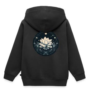 Lotusblüte - Kinder Premium Organic Hoodie - Schwarz - Hinten - AI Model Kid Male (0cm)