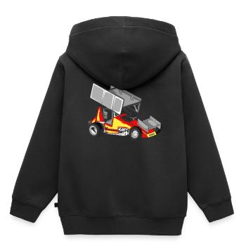 Rennflitzer Auto Flitzer Rennwagen - Kinder Premium Organic Hoodie - Schwarz - Hinten - AI Model Kid Male (0cm)