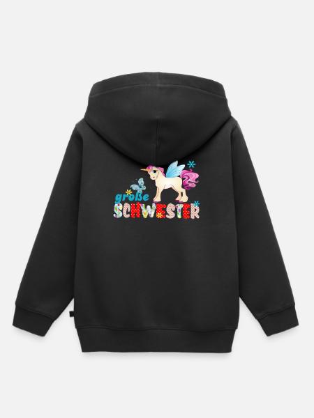big sister unicorn - Kids Premium Organic Hoodie - black