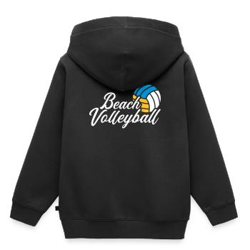 Beach-volley - Sweat Premium à capuche enfant bio - noir - Dos - AI Model Kid Male (0cm)