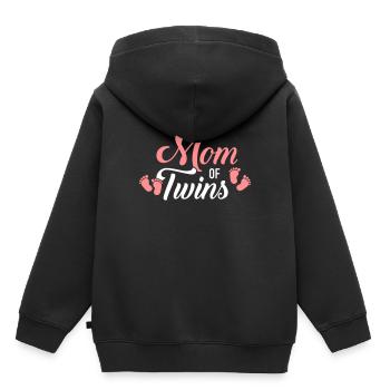 jumeaux - Sweat Premium à capuche enfant bio - noir - Dos - AI Model Kid Male (0cm)