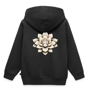 Lotusblüte - Kinder Premium Organic Hoodie - Schwarz - Hinten - AI Model Kid Male (0cm)