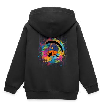 Paragliding Gleitschirm t-shirts hoodie - Kids Premium Organic Hoodie - black - Back - AI Model Kid Male (0cm)