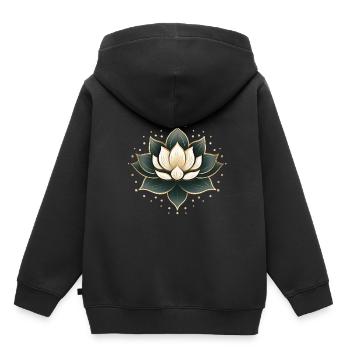 Lotusblüte - Kinder Premium Organic Hoodie - Schwarz - Hinten - AI Model Kid Male (0cm)