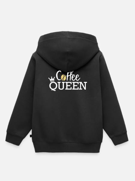 Kaffee - Kinder Premium Organic Hoodie - Schwarz