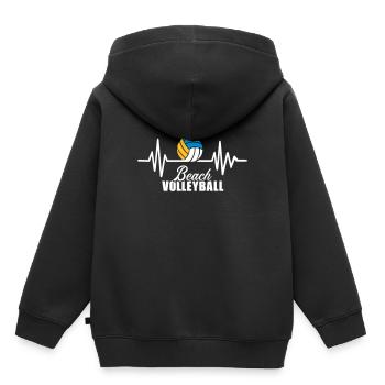 Beachvolleyball - Kinder Premium Organic Hoodie - Schwarz - Hinten - AI Model Kid Male (0cm)