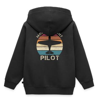 Modellflug Pilot, Modellflieger Vintage Geschenk - Kinder Premium Organic Hoodie - Schwarz - Hinten - AI Model Kid Male (0cm)