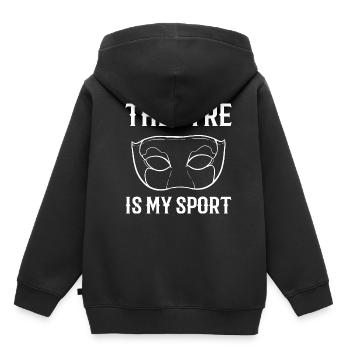 Theater Musical - Kinder Premium Organic Hoodie - Schwarz - Hinten - AI Model Kid Male (0cm)