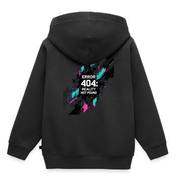 Erreur : Réalité introuvable - Sweat Premium à capuche enfant bio - noir - Dos - AI Model Kid Male (0cm)