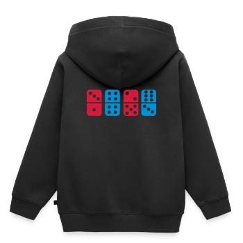 Domino - Kinder Premium Organic Hoodie - Schwarz - Hinten - AI Model Kid Male (0cm)