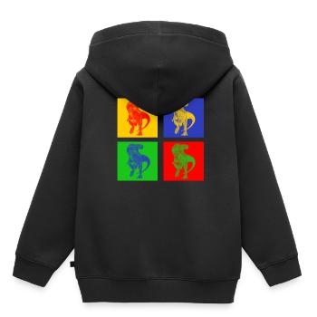 Tyrannosaurus-Rex - Kinder Premium Organic Hoodie - Schwarz - Hinten - AI Model Kid Male (0cm)
