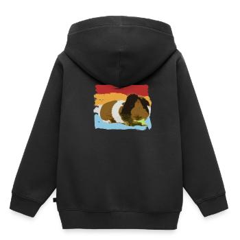Cochon d'Inde - Sweat Premium à capuche enfant bio - noir - Dos - AI Model Kid Male (0cm)