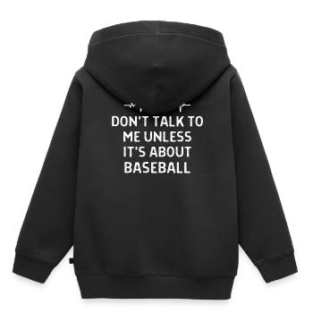 Baseball Spieler Baseball Sprüche Geschenk - Kinder Premium Organic Hoodie - Schwarz - Hinten - AI Model Kid Male (0cm)