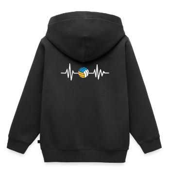 Beachvolleyball - Kinder Premium Organic Hoodie - Schwarz - Hinten - AI Model Kid Male (0cm)