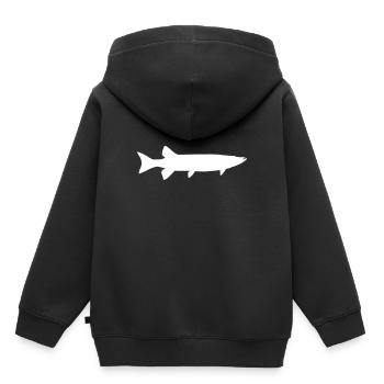 Hecht - Kinder Premium Organic Hoodie - Schwarz - Hinten - AI Model Kid Male (0cm)