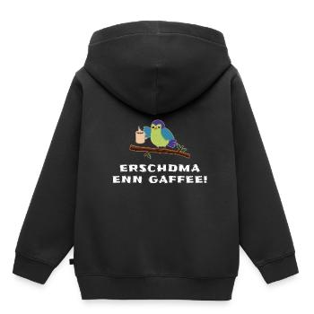 Sachsen Gaffee - Kinder Premium Organic Hoodie - Schwarz - Hinten - AI Model Kid Male (0cm)