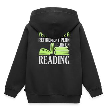 Plan on Reading - Kids Premium Organic Hoodie - black - Back - AI Model Kid Male (0cm)