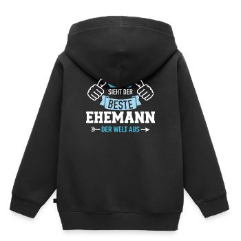 Ehemann - Kinder Premium Organic Hoodie - Schwarz - Hinten - AI Model Kid Male (0cm)