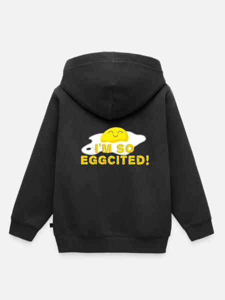 Je suis tellement œuf cité œuf au plat drôle - Sweat Premium à capuche enfant bio - noir