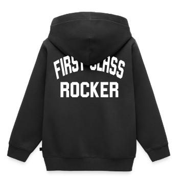First Class Rocker - Kinder Premium Organic Hoodie - Schwarz - Hinten - AI Model Kid Male (0cm)
