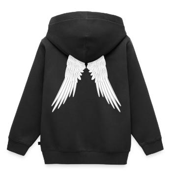Engelsflügel - Kinder Premium Organic Hoodie - Schwarz - Hinten - AI Model Kid Male (0cm)