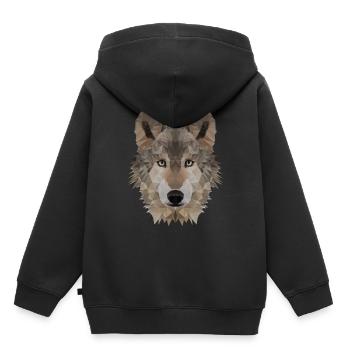 Wolf - Kinder Premium Organic Hoodie - Schwarz - Hinten - AI Model Kid Male (0cm)