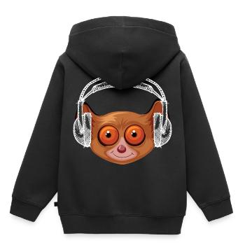 Monkey Monkey Monkey Baby Earphone Music Drawing - Kids Premium Organic Hoodie - black - Back - AI Model Kid Male (0cm)
