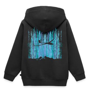 Planeur Planeur Planeur Planeur Planeur - Sweat Premium à capuche enfant bio - noir - Dos - AI Model Kid Male (0cm)