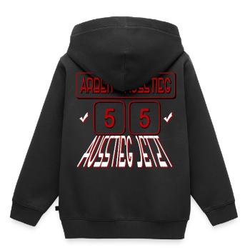 AT 55 in REENTE - Work exit - exit now - Kids Premium Organic Hoodie - black - Back - AI Model Kid Male (0cm)