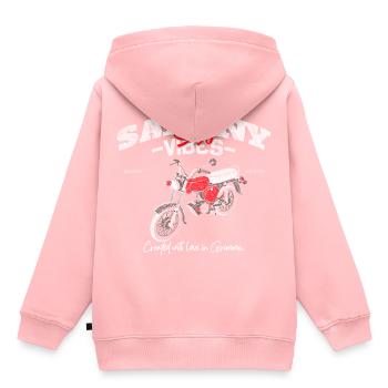 Saxony Vibes - Grimma Vibes - S50 - S51 - Simson - Kinder Premium Organic Hoodie - Rosa - Hinten - AI Model Kid Female (0cm)