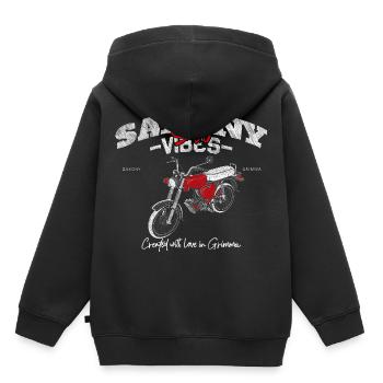 Saxony Vibes - Grimma Vibes - S50 - S51 - Simson - Kinder Premium Organic Hoodie - Schwarz - Hinten - AI Model Kid Male (0cm)