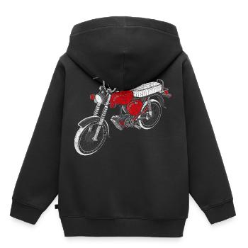 Simson - S50 - S51 - Moped - DDR - Kinder Premium Organic Hoodie - Schwarz - Hinten - AI Model Kid Male (0cm)