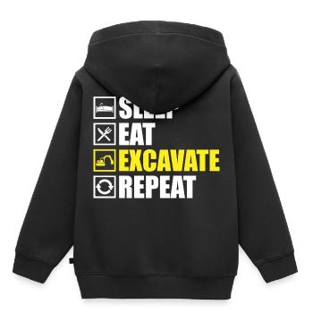 Pelles - Sweat Premium à capuche enfant bio - noir - Dos - AI Model Kid Male (0cm)