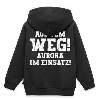 Aurora Lustiger Spruch Vorname Name Aurora - Kinder Premium Organic Hoodie - Schwarz - Hinten - AI Model Kid Male (0cm)
