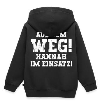 Hannah Lustiger Spruch Vorname Name Hannah - Kinder Premium Organic Hoodie - Schwarz - Hinten - AI Model Kid Male (0cm)