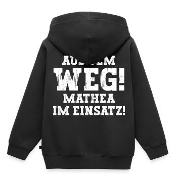 Mathea Lustiger Spruch Vorname Name Mathea - Kinder Premium Organic Hoodie - Schwarz - Hinten - AI Model Kid Male (0cm)