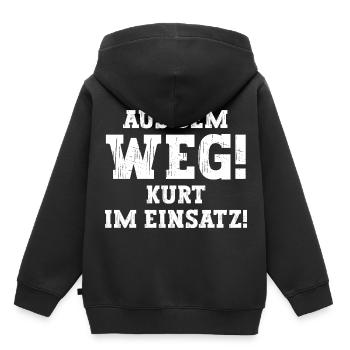 Kurt Lustiger Spruch Vorname Name Kurt - Kinder Premium Organic Hoodie - Schwarz - Hinten - AI Model Kid Male (0cm)