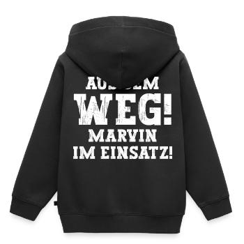 Marvin Lustiger Spruch Vorname Name Marvin - Kinder Premium Organic Hoodie - Schwarz - Hinten - AI Model Kid Male (0cm)